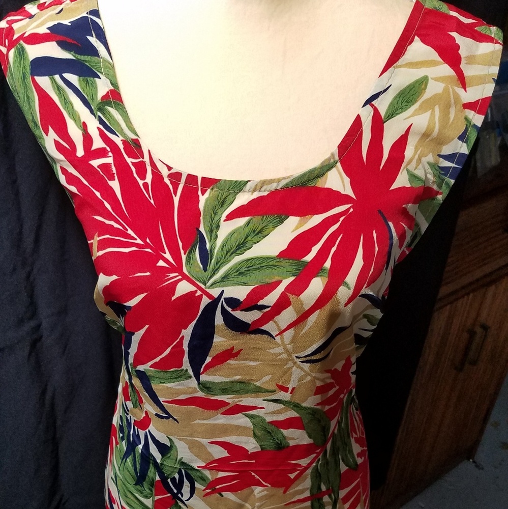 Tropical sleeveless maxi sun dress